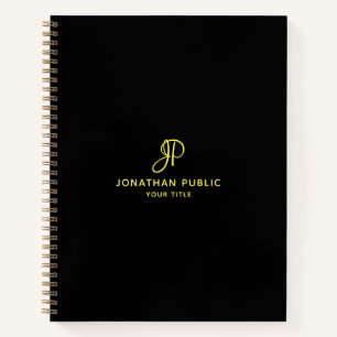 Carnet Monogramme Gold Script Initial Business Profession