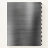 Carnet Monogramme gris argenté simple et moderne (Dos)