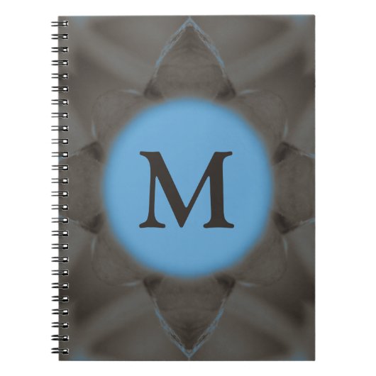 Carnet Monogramme gris bleu élégant (Devant)