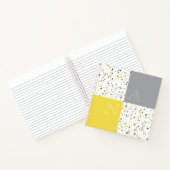 Carnet Monogramme gris jaune moderne Terrazzo (Intérieur)