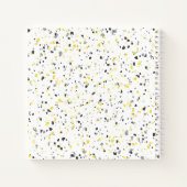 Carnet Monogramme gris jaune moderne Terrazzo (Dos)