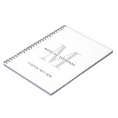 Carnet Monogramme gris moderne (Côté gauche)