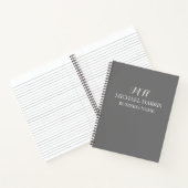 Carnet Monogramme gris professionnel Première activité (Intérieur)
