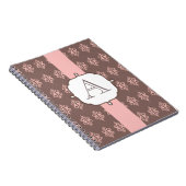 Carnet Monogramme Gris Rose dentelle (Côté Droit)