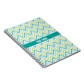 Carnet Monogramme gris vert turquoise de zigzag de (Côté Droit)