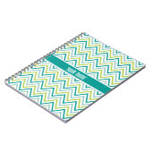 Carnet Monogramme gris vert turquoise de zigzag de (Côté gauche)
