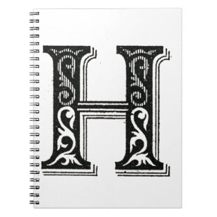 Carnet Monogramme H, lettre H, alphabet H, initiale H