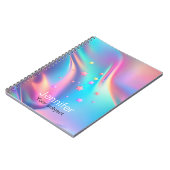 Carnet monogramme holographique chic étoiles monogramme (Côté gauche)