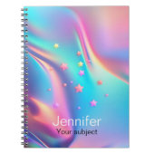Carnet monogramme holographique chic étoiles monogramme (Devant)