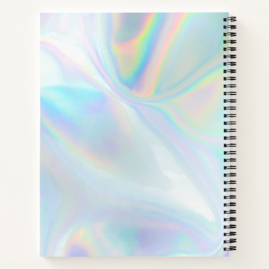 Carnet Monogramme holographique or initiale nom personnal (Dos)