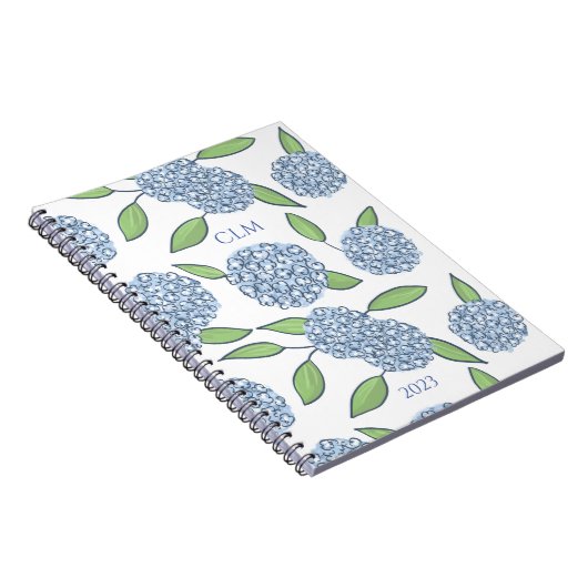 Carnet Monogramme Hydrangea Prendre Note (Côté Droit)