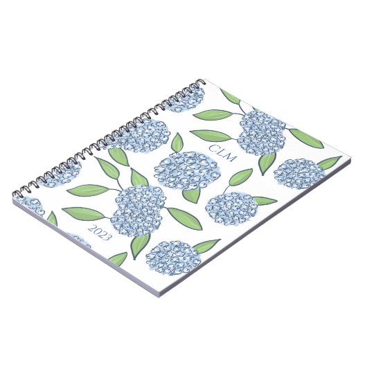 Carnet Monogramme Hydrangea Prendre Note (Côté gauche)