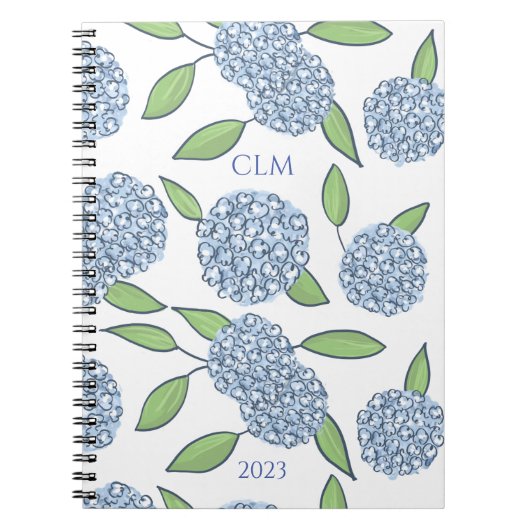 Carnet Monogramme Hydrangea Prendre Note (Devant)