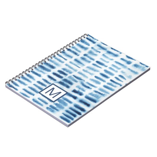 Carnet Monogramme | Impression de l'aquarelle Indigio (Côté gauche)