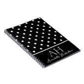 Carnet Monogramme Initial à pois noirs et blancs (Côté Droit)