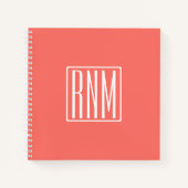 Carnet Monogramme initial | Blanc Sur Le Corail (Devant)
