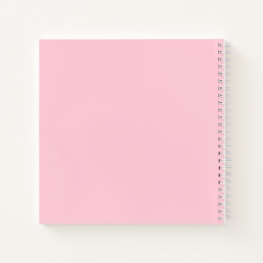 Carnet Monogramme initial | Blanc sur rose clair (Dos)