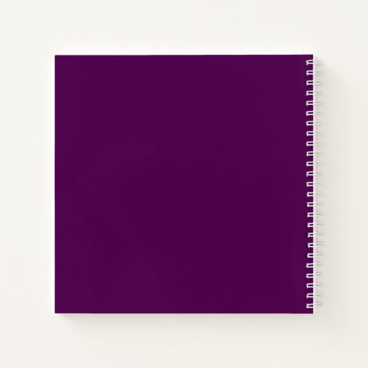 Carnet Monogramme initial | Blanc Sur Violet Profond (Dos)