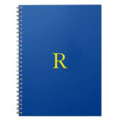 Carnet Monogramme initial bleu jaune couleur brillant 202 (Devant)