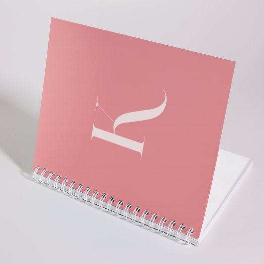 Carnet Monogramme initial Blush rose Élégante Feminine
