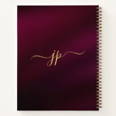 Carnet Monogramme Initial Calligraphie Élégante Texte Or (Dos)