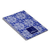 Carnet Monogramme Initial Chic Bleu Gris (Côté Droit)