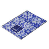 Carnet Monogramme Initial Chic Bleu Gris (Côté gauche)