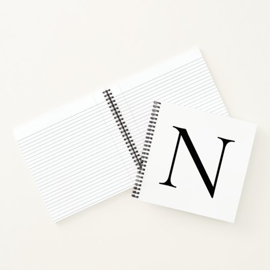 Carnet Monogramme initial Customisé noir (Intérieur)