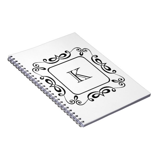 Carnet Monogramme initial de l'éruption noire blanche (Côté Droit)