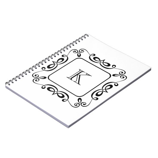 Carnet Monogramme initial de l'éruption noire blanche (Côté gauche)