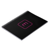 Carnet Monogramme Initial De Style Moderne | Rose Et Noir (Côté gauche)