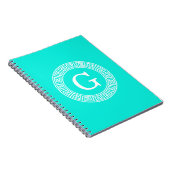 Carnet Monogramme initial du cadre de ligne clé grecque d (Côté Droit)