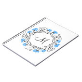 Carnet Monogramme initial du cercle de Cornflower de poin (Côté gauche)