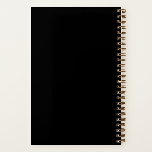 Carnet Monogramme initial du script moderne noir et or (Verso)