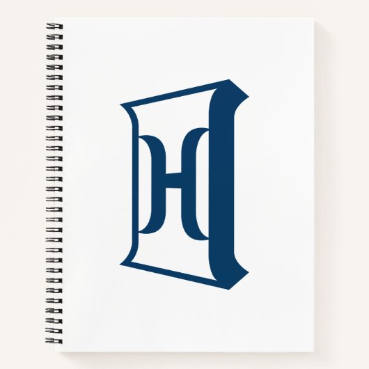 Carnet Monogramme Initial Élégant Lettre H Bleu Royal (Devant)