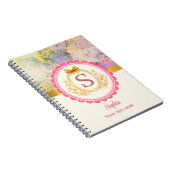 Carnet Monogramme Initial Élégant Pastel Marbre Rose Or (Côté Droit)