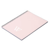 Carnet Monogramme Initial Élégant Rose Pâle (Côté gauche)