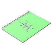 Carnet Monogramme Initial et Nom Vert Menthe Personnalisé (Côté gauche)