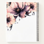 Carnet Monogramme Initial Floral Élégant Moderne Rose (Dos)