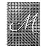Carnet Monogramme initial géométrique noir et blanc (Devant)
