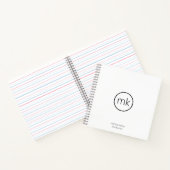 Carnet Monogramme Initial Minimal Professionnel Blanc Pro (Intérieur)