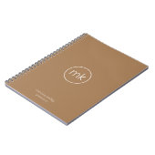 Carnet Monogramme Initial Minimaliste Entreprise Blanc & (Côté gauche)