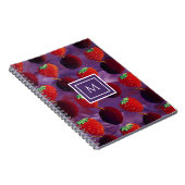 Carnet Monogramme Initial Moderne Motif Fruits D'été (Côté Droit)