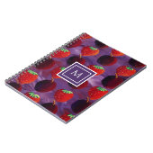 Carnet Monogramme Initial Moderne Motif Fruits D'été (Côté gauche)