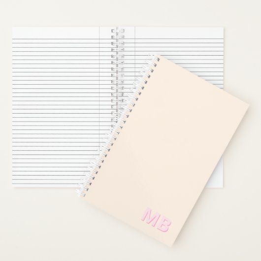 Carnet Monogramme initial moderne simple (À l'intérieur)