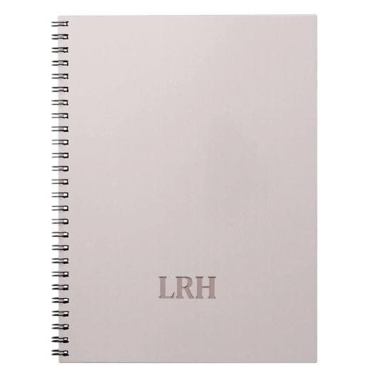 Carnet Monogramme initial neutre double couche minimalist (Devant)