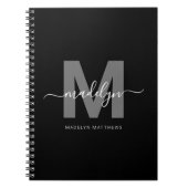 Carnet Monogramme Initial Noir Blanc Professionnel (Devant)