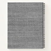 Carnet Monogramme initial noir et gris Simple Minimaliste (Dos)