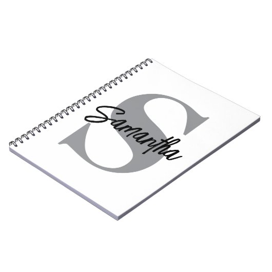 Carnet Monogramme Initial Nom (Côté gauche)