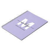 Carnet Monogramme initial personnalisé violet (Côté gauche)